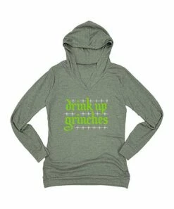 Best reviews of 🎉 Heather Green 'Drink Up Grinches' Lightweight Hoodie - 👩 Women 👏