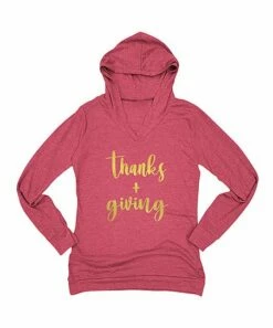 Best deal 🤩 Cranberry 'Thanks + Giving' Lightweight Hoodie - 👩 Women ✨
