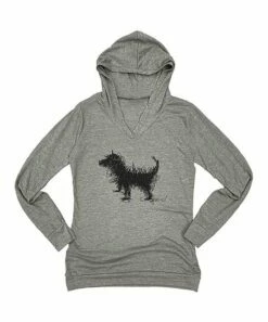 Best reviews of ✨ Heather Gray Scruffy 🐕 Dog Sketch Lightweight Hoodie - 👩 Women 🛒