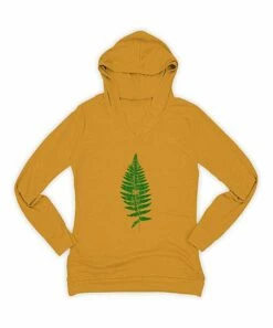 Buy 😉 Mustard Fern Lightweight Hoodie - 👩 Women 💯
