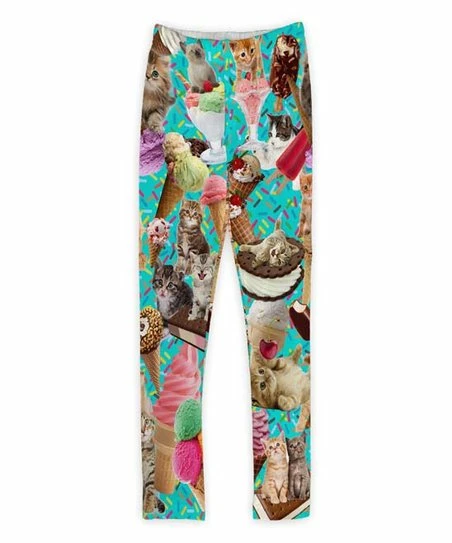 New ❤️ Urban Smalls Aqua Kittens Ice Cream Toastie Leggings - 👧 Girls 😀 1 New ❤️ Urban Smalls Aqua Kittens Ice Cream Toastie Leggings - 👧 Girls 😀