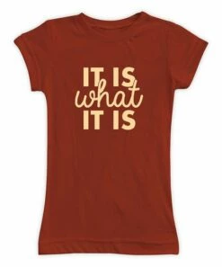 Discount ✨ Brick & Cream 'It Is What It Is' Fitted Tee - 👩 Women 😉