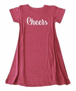 Flash Sale 🔥 Urban Smalls Cranberry & White 'Cheers' Tunic - 👩 Women ⌛