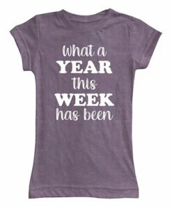 Wholesale 🔔 Purple 'What A Year This Week Has Been' Fitted Tee - Plus 🎉