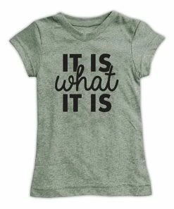 Best reviews of ✨ Heather Green & Black 'It Is What It Is' Fitted Tee - 👩 Women 🌟