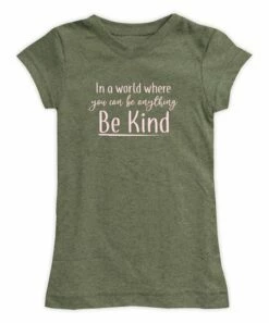 Brand new 🎉 Heather Moss Green 'Be Kind' Fitted Tee - 👩 Women ✔️