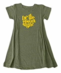 Buy 🛒 Heather Moss Green & Yellow 'Be The Sunshine' T-Shirt 👗 Dress - Plus 💯
