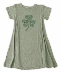 Deals 🔥 Heather Gray & Green Shamrock T-Shirt 👗 Dress - 👩 Women 😀