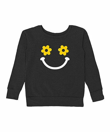 Cheap ❤️ Urban Smalls Black Flower Eyes Smiley Face Fleece Sweatshirt - 👩 Women 😉 1 Cheap ❤️ Urban Smalls Black Flower Eyes Smiley Face Fleece Sweatshirt - 👩 Women 😉