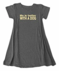 Budget ⌛ Heather Charcoal 'Life Is Better With A 🐶 Dog' Tunic - 👩 Women 🔔