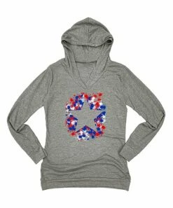 Best reviews of 👍 Heather Gray Star Stamp Lightweight Hoodie - Plus ✨