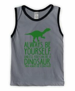 Cheapest 🔔 Light Gray & Black 'Always Be Yourself' Muscle Tank - Toddler ❤️