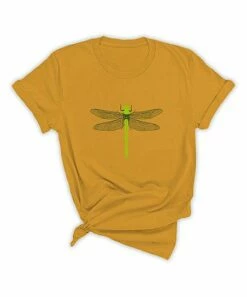 Top 10 🧨 Mustard & Green Dragonfly Oversize Tee - 👩 Women 👏