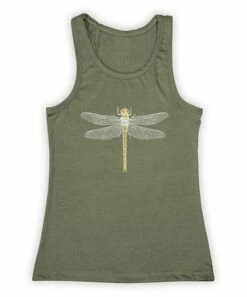 Wholesale ❤️ Heather Moss Green Dragonfly Racerback Tank - 👩 Women ✔️