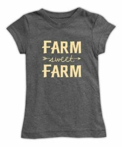 Best reviews of 🎁 Heather Charcoal 'Farm Sweet Farm' Fitted Tee - 👩 Women 😍