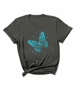 Wholesale 😍 Heather Charcoal Giant Butterfly Oversize Tee - 👩 Women 😀
