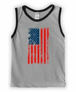 Top 10 😀 Light Gray & Black American Flag Muscle Tank - Toddler 😉