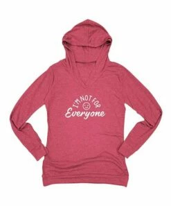 Promo 🌟 Cranberry & White 'I'm Not For Everyone' Lightweight Hoodie - 👩 Women 🔔