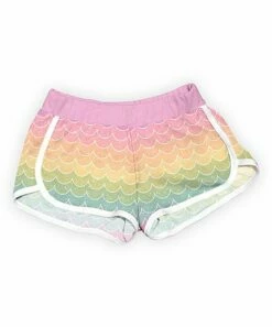 Wholesale 😉 Pink & Green Pastel Mermaid Scales Shorts - 👧 Girls 👍