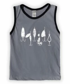Wholesale 🔥 Light Gray & Black Lures Muscle Tank - Boys ❤️