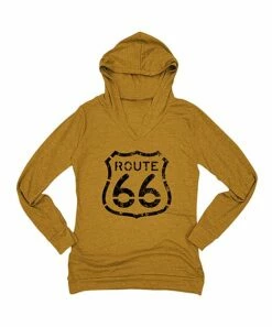 Hot Sale 😍 Dark Mustard 'Route 66' Lightweight Hoodie - 👩 Women & Plus 😍