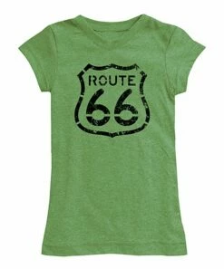 Top 10 🧨 Moss Green 'Route 66' Fitted Tee - 👩 Women ❤️