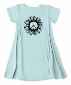 Top 10 👏 Light Aqua Peace Sign Inside Daisy Tunic - 👩 Women 👍