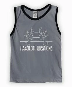 Cheapest 🔔 Light Gray & Black 'I Axolotl Questions' Tank - Boys 🌟