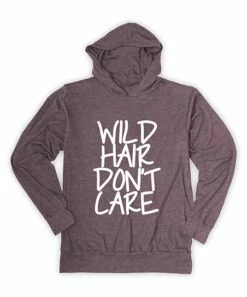 Best deal 💯 Heather Maroon 'Wild Hair Don't Care' Hooded Long-Sleeve Tee - Toddler & Kids ✔️