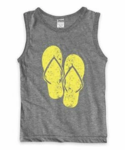 New 🥰 Heather Gray Flip Flops Muscle Tank - Boys 👍