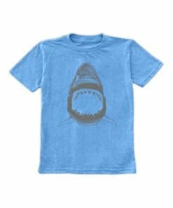 Best Pirce ⌛ Heather Bright Blue Shark Bite Tee - Toddler & Boys 🎁