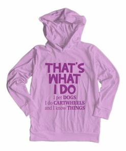 Best deal 🥰 Mauve & Purple 'I Pet 🦮 Dogs I Do Cartwheels' Hooded Long-Sleeve Tee - Toddler & 👧 Girls 🤩