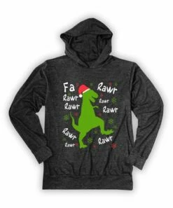 Best deal ⌛ Heather Charcoal 'Fa Rawr Rawr' X-Mas T-Rex Hooded Long-Sleeve Tee - Toddler & Kids 😀