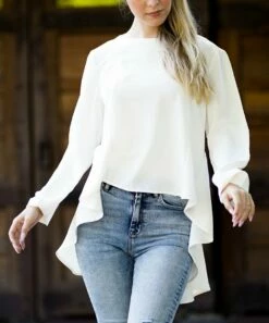 Wholesale 🔥 Urban Diction Off-White Hi-Low Hem Top - 👩 Women 🎉 -Cheap Urban Smalls Store zu71162128 alt 2 tm1651679187