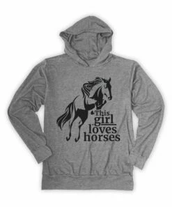 Best deal ⌛ Heather Gray 'This Girl Loves Horses' Hooded Long-Sleeve Tee - Toddler & 👧 Girls 👍