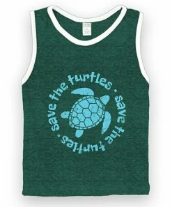 Best Pirce ⭐ Heather Navy & White 'Save The Turtles' Muscle Tank - Boys ⌛