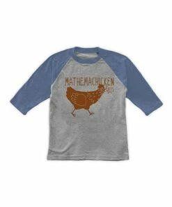 Wholesale 🔥 Heather Gray & Steel Blue 'Mathemachicken' Raglan Tee - Kids 🧨