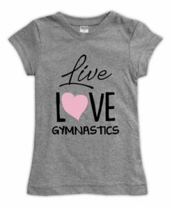 Best Sale 🔥 Heather Gray 'Live Love Gymnastics' Fitted Tee - 👧 Girls 🎁