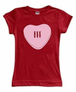 Wholesale 🎁 Red & Pink 'Bff' Heart Fitted Tee - Toddler & 👧 Girls ❤️
