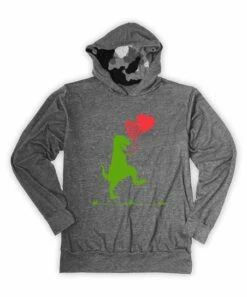 Best deal 🛒 Heather Charcoal Camo Dino Valentine Lined Hooded Long-Sleeve Tee - Toddler & Boys ❤️