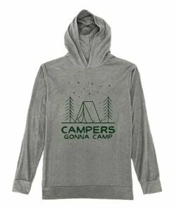 Promo 🔥 Heather Gray 'Campers Gonna Camp' Lightweight Hoodie - 👩 Women 👍