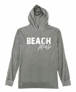 Best Pirce 💯 Heather Gray 'Beach Please' Lightweight Hoodie - 👩 Women 👍