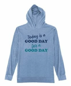 Top 10 😉 Heather Blue 'Today Is A Good Day' Lightweight Hoodie - 👩 Women 🤩