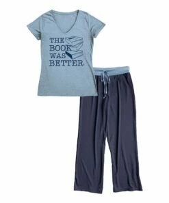 Coupon 🤩 Light Blue & Navy 'The Book Was Better' Pajama Set - 👩 Women & Plus 😀