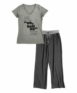 Flash Sale 😉 Heather Gray 'A Wise 👩 Woman Once Said' Pajama Set - 👩 Women & Plus ✔️