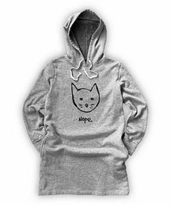 Best reviews of ✔️ Heather Gray Fleece 'Nope.' Cat Fleece Pocket Hoodie 👗 Dress - Plus 👏