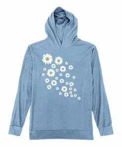 Brand new 🔔 Heather Blue Daisy Flurry Lightweight Hoodie - 👩 Women ✔️