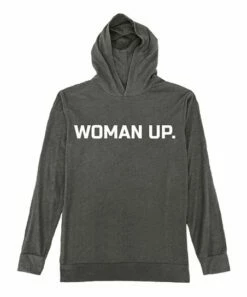 Promo 👏 Heather Charcoal 'Woman Up' Lightweight Hoodie - 👩 Women 🎁