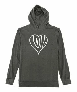 Best reviews of 😍 Heather Charcoal 'Love' Heart Lightweight Hoodie - 👩 Women 👍