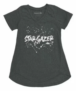 Best reviews of ⭐ Heather Charcoal 'Stargazer' Constellations Flowy V-Neck Tee - Plus 🌟